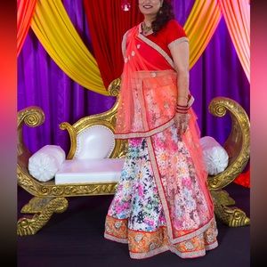 Beautiful floral lehenga, perfect for wedding guests or your own event